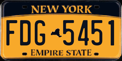 NY license plate FDG5451