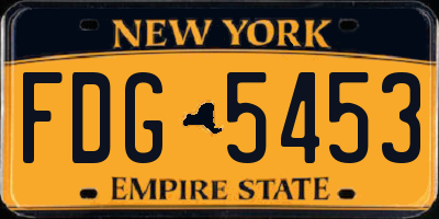 NY license plate FDG5453