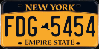 NY license plate FDG5454
