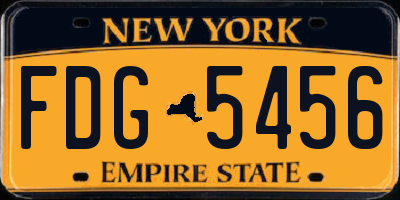 NY license plate FDG5456