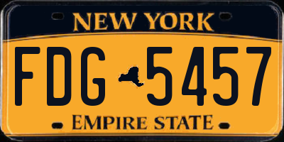 NY license plate FDG5457