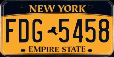 NY license plate FDG5458