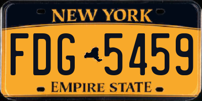NY license plate FDG5459