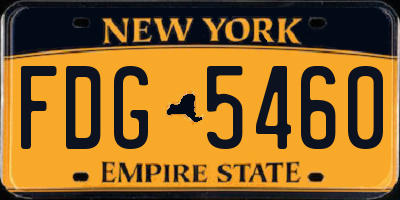 NY license plate FDG5460