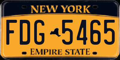 NY license plate FDG5465