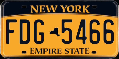 NY license plate FDG5466