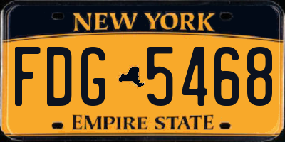 NY license plate FDG5468