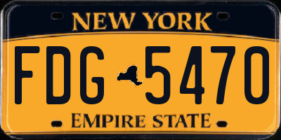 NY license plate FDG5470