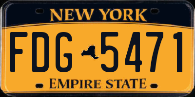 NY license plate FDG5471