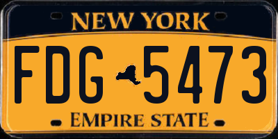 NY license plate FDG5473