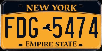 NY license plate FDG5474