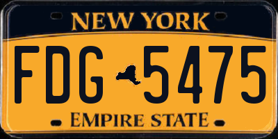 NY license plate FDG5475