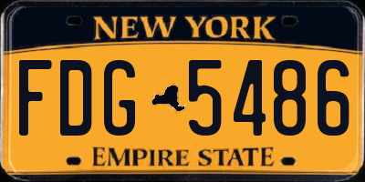 NY license plate FDG5486