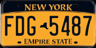 NY license plate FDG5487