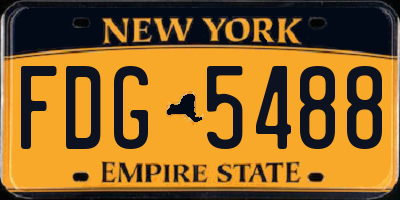 NY license plate FDG5488