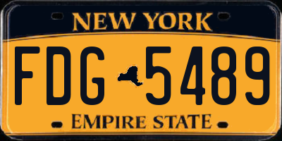 NY license plate FDG5489