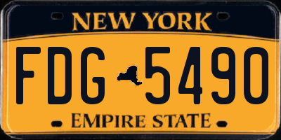 NY license plate FDG5490