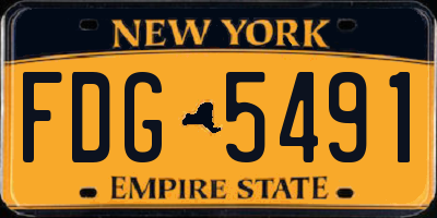 NY license plate FDG5491