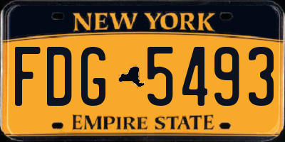 NY license plate FDG5493
