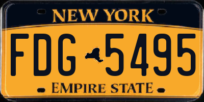 NY license plate FDG5495