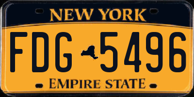 NY license plate FDG5496