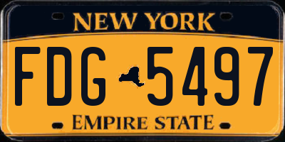 NY license plate FDG5497