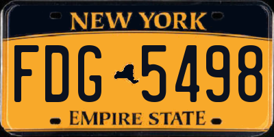 NY license plate FDG5498