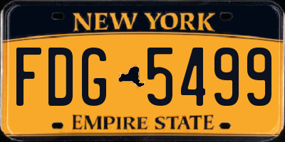 NY license plate FDG5499