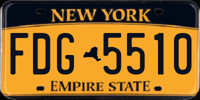 NY license plate FDG5510