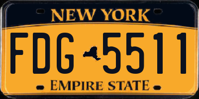 NY license plate FDG5511