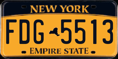 NY license plate FDG5513