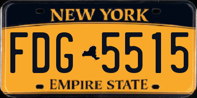 NY license plate FDG5515