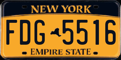 NY license plate FDG5516