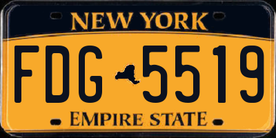 NY license plate FDG5519
