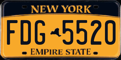 NY license plate FDG5520