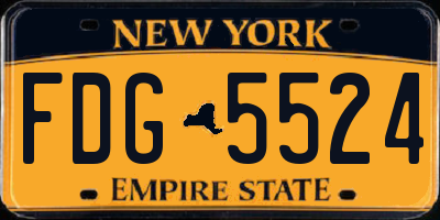 NY license plate FDG5524