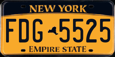 NY license plate FDG5525