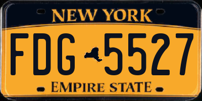 NY license plate FDG5527