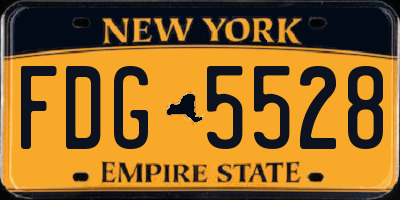 NY license plate FDG5528
