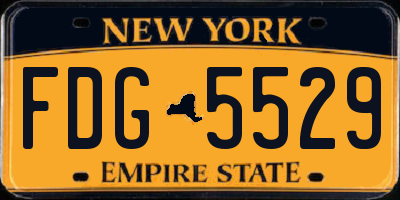 NY license plate FDG5529