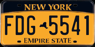 NY license plate FDG5541