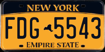 NY license plate FDG5543