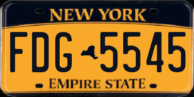 NY license plate FDG5545