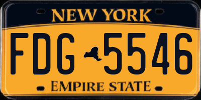 NY license plate FDG5546