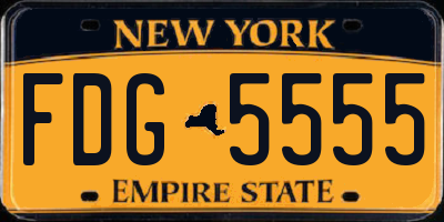 NY license plate FDG5555