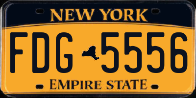 NY license plate FDG5556