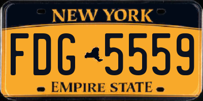 NY license plate FDG5559