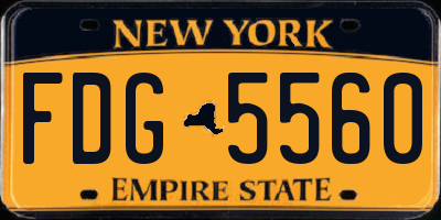 NY license plate FDG5560