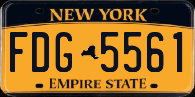 NY license plate FDG5561
