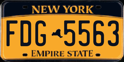 NY license plate FDG5563